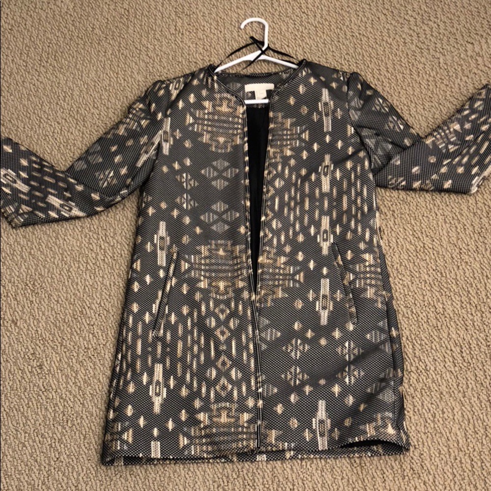 H&M elegant coat with pocket in grey and mustard💕